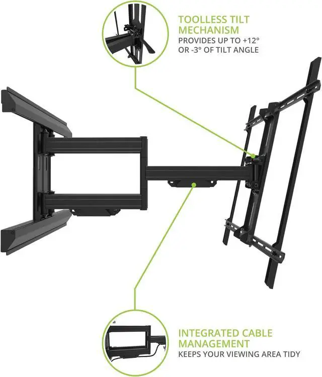Alt view image 5 of 7 - Samsung QN77S90FAFXZA 77 Inch 4K OLED Smart TV with a Kanto PMX800 Full Motion Dual Stud Mount (2025)