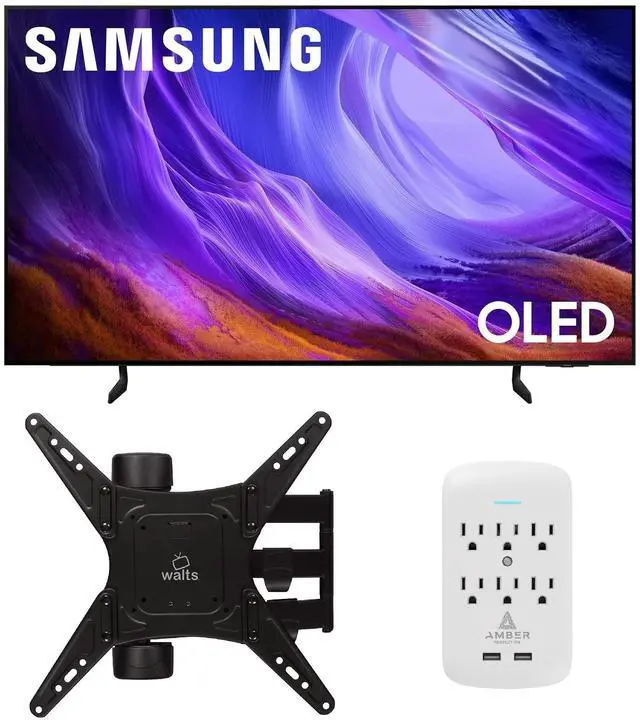 Main image of Samsung QN65S85HAEXZA 65" 4K OLED Smart TV with Dolby Atmos with a Walts TV Medium Full Motion Mount for 32"-65" Compatible TVs and an Amber Protection 6-OUTLET-SURGE Surge Protector (2026)