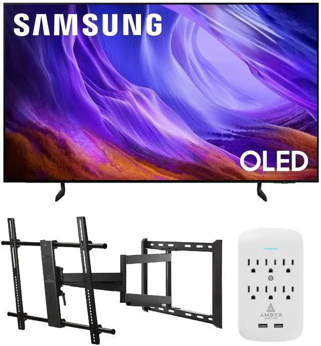 Main image of Samsung QN65S85HAEXZA 65" 4K OLED Smart TV with Dolby Atmos with a Walts TV Large/Extra Large Full Motion Mount for 43"-90" Compatible TVs and an Amber Protection 6-OUTLET-SURGE Surge Protector (2026)