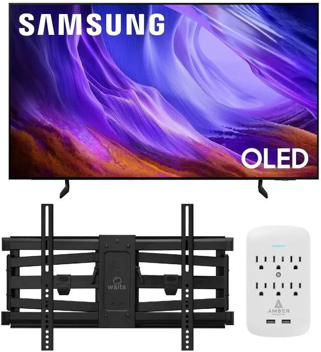 Main image of Samsung QN65S85HAEXZA 65" 4K OLED Smart TV with Dolby Atmos with a Walts TV XL-FULL-MOTION-MOUNT for 43 -90" Compatible TVs and an Amber Protection 6-OUTLET-SURGE Surge Protector (2026)