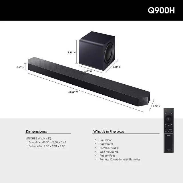 Alt view image 5 of 7 - Samsung QN50QN70HA 50" NeoQLED TV with HW-Q900H Soundbar and Sub (2026)