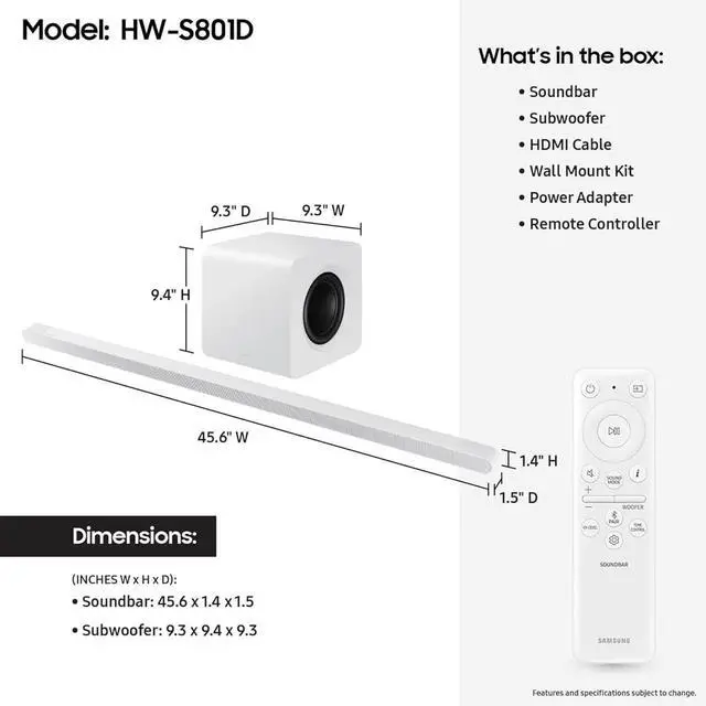 Alt view image 6 of 7 - Samsung QN85LS03HW 85" The Frame Pro TV with HW-S801D Soundbar (2026)