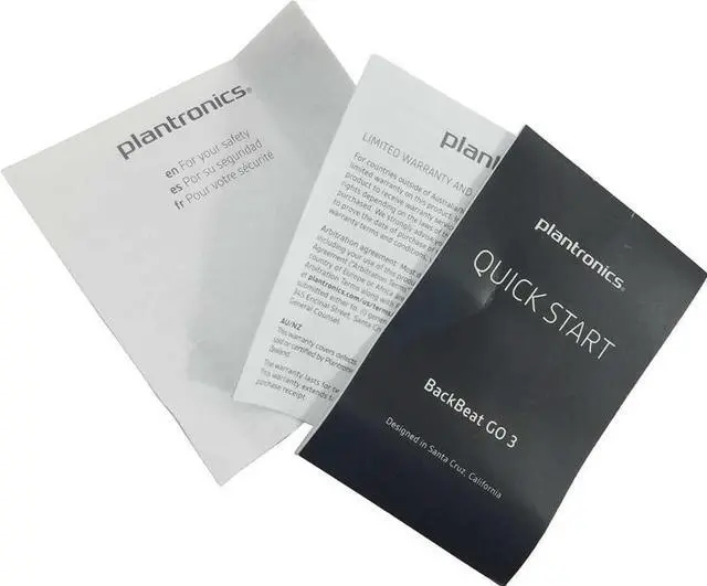 Alt view image 4 of 4 - Plantronics Backbeat Go 3 Neckband Wireless Headphones + Charge Case Cobalt Black