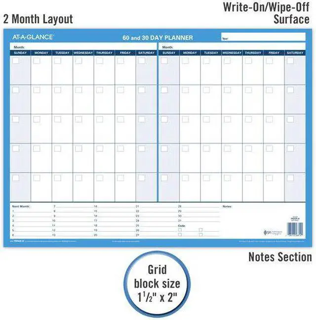 Alt view image 5 of 13 - AT-A-GLANCE Undated 3060-Day Horizontal Erasable Wall Calendar Reversible 24 x
