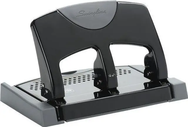 Alt view image 5 of 20 - Swingline 45-Sheet SmartTouch Three-Hole Punch 9/32" Holes Black/Gray 74136