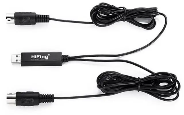 Alt view image 3 of 7 - HiFing USB IN-OUT MIDI Cable One In One Out Interface 5 Pin Line Converter PC to Music Keyboard Adapter Cord