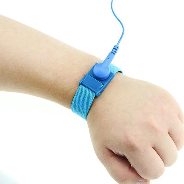 Alt view image 6 of 7 - Anti Static ESD Wristband Wrist Strap spyderco  Discharge Cables with Clip For Sensitive Electronics Repair Work Tools