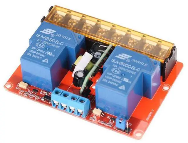 Alt view image 2 of 4 - 2-channel 250VAC 30A Solid State Relay Module Board High/Low Level Trigger