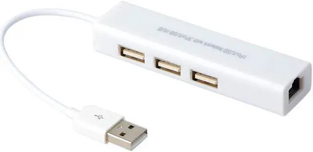 Alt view image 4 of 5 - 1 Piece New USB to RJ45 Ethernet Network Adapter Card With 3 Ports USB Hub For Macbook Laptop PC