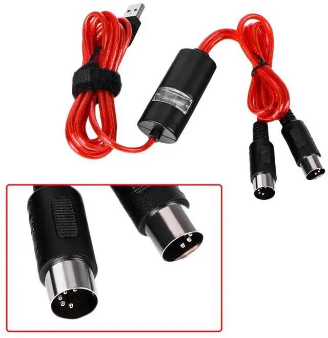 Alt view image 6 of 6 - USB to 2 MIDI Interface Adapter Cable Converter For PC Music Keyboard Synth Adapter Windows & Mac iOS 2 Meters