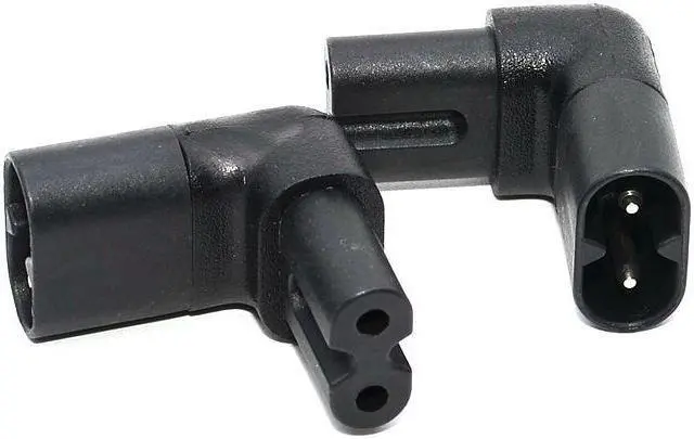 Alt view image 3 of 8 - IEC 320 2-Pin C7 Female To C8 Male Right Angled AC Power Adapter Converter