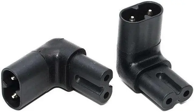 Main image of IEC 320 2-Pin C7 Female To C8 Male Right Angled AC Power Adapter Converter