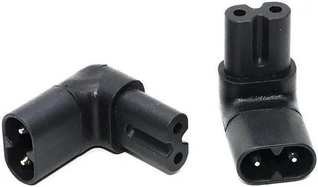Alt view image 2 of 8 - IEC 320 2-Pin C7 Female To C8 Male Right Angled AC Power Adapter Converter