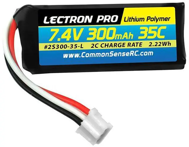 Main image of COMMON SENSE RC Lectron Pro 7.4V 300mAh 35C Li-Po Battery with UMX Connector