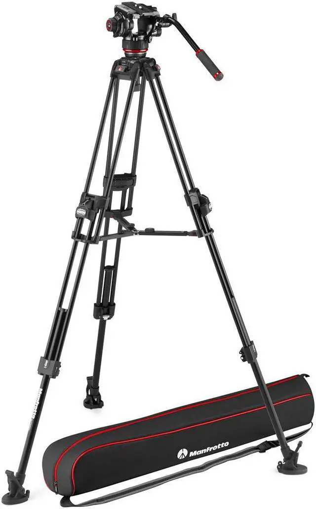 Main image of Manfrotto 504X Fluid Video Head with 645 AL Fast Twin Leg Tripod #MVK504XTWINFA