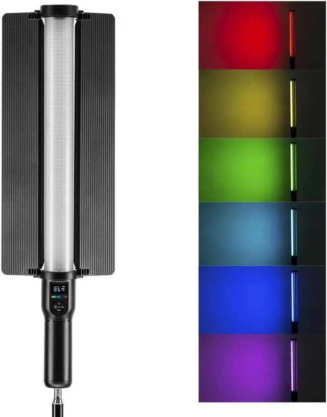 Alt view image 8 of 14 - Godox LC500R 2500K-8500K Bi-Color Full Color RGB LED Light Stick Lighting Effects CRI 96 TLCI 98 with Remote Control + Barndoor