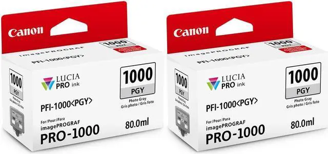 Main image of Canon 2 Pack PFI-1000PG Photo Gray LUCIA PRO ink for imagePROGRAF PRO-1000