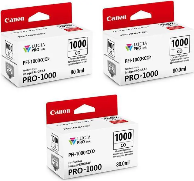 Main image of Canon 3 Pack PFI1000CO Chroma Optimizer LUCIA PRO ink for imagePROGRAF PRO-1000