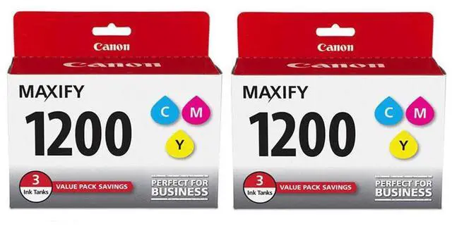 Main image of Canon 2 Pack PGI-1200 Cyan/Magenta/Yellow Ink Cartridges for MAXIFY MB2020, MB2120, MB2320, and MB2720 Printers, 1500 Pages Yield, 3 Pack