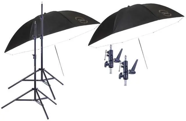 Main image of Flashpoint Umbrella Lighting Outfit with 2 Stands, Umbrellas and Mounting Brackets