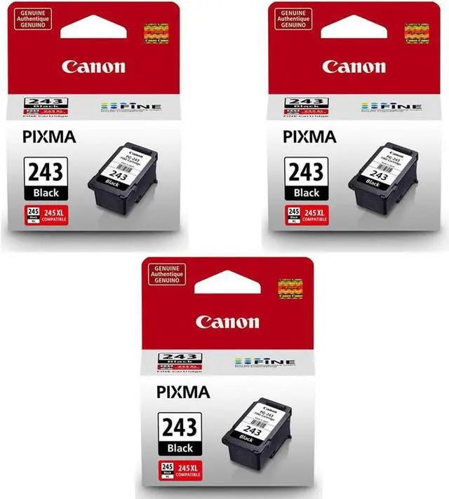 Main image of Canon 3 Pack PG-243 Black Ink Cartridge for PIXMA Printers - 5.6ml #1287C001 3