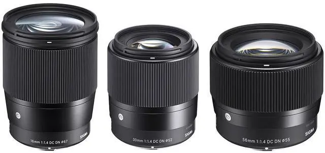 Main image of Sigma Sigma Contemporary Lens Bundle Includes Sigma 16mm f/1.4DC DN - 30mm f/1.4 DC DN - Sigma 56mm f/1.4 DC DN for Sony E-mount Cameras, Black