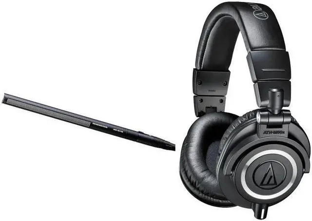 Alt view image 2 of 4 - Sennheiser MKH-416 Tube Microphone with M50x Pro Monitor Headphones #MKH416P48G