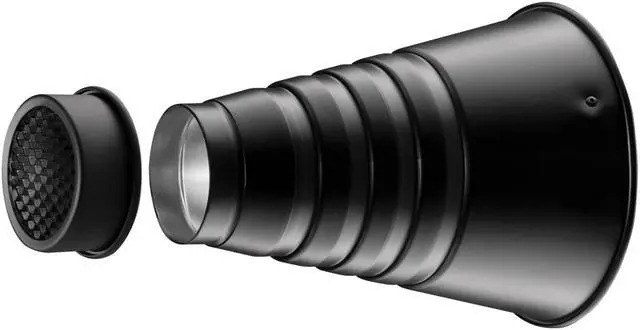 Main image of Westcott Snoot with Honeycomb Grid, Bowens-Mount, Silver/Black #4724