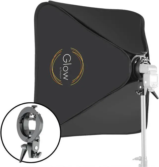 Main image of Glow 31 x 31" Quick Softbox with Shoe Mount S-Type Flash Bracket (80x80cm)