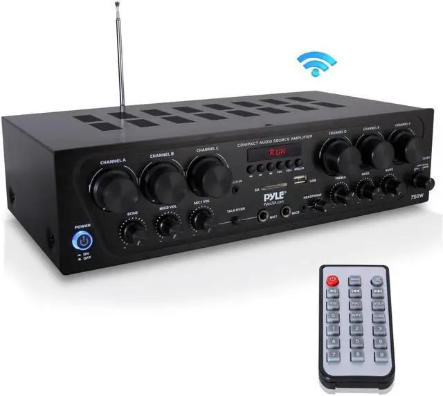Main image of Pyle PTA62BT Bluetooth Home Audio 750 Watt 6 Channel Amplifier Stereo Receiver