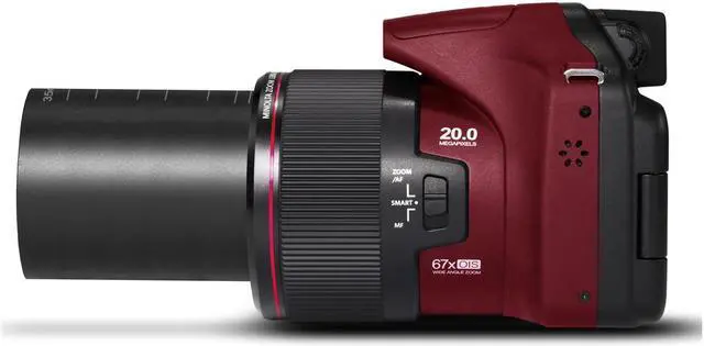 Alt view image 2 of 7 - Minolta Pro Shot 20 Mega Pixel HD Digital Camera with 67x Optical Zoom, Full 1080p HD Video & 16GB SD Card (Red)