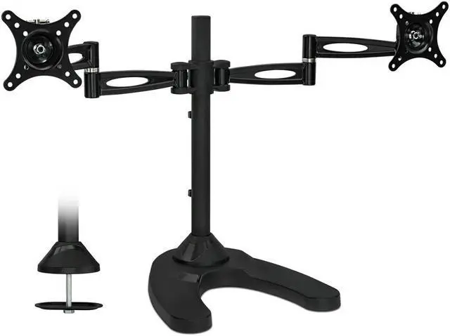 Alt view image 3 of 7 - Mount-It! Dual Monitor Stand | 27" Max Screen Size| VESA 75 100