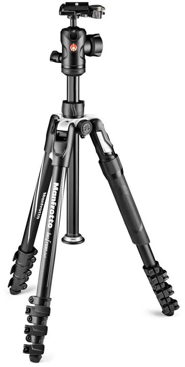 Alt view image 2 of 17 - Manfrotto Befree 2N1 Aluminium Tripod/Monopod, 494 Ball Head, Lever Locks, Black