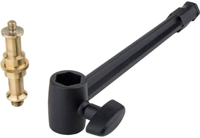 Alt view image 2 of 3 - Kupo 6" Extension Arm with Universal Adapter Spigot for Super Convi Clamp or Viser Clamp, Black