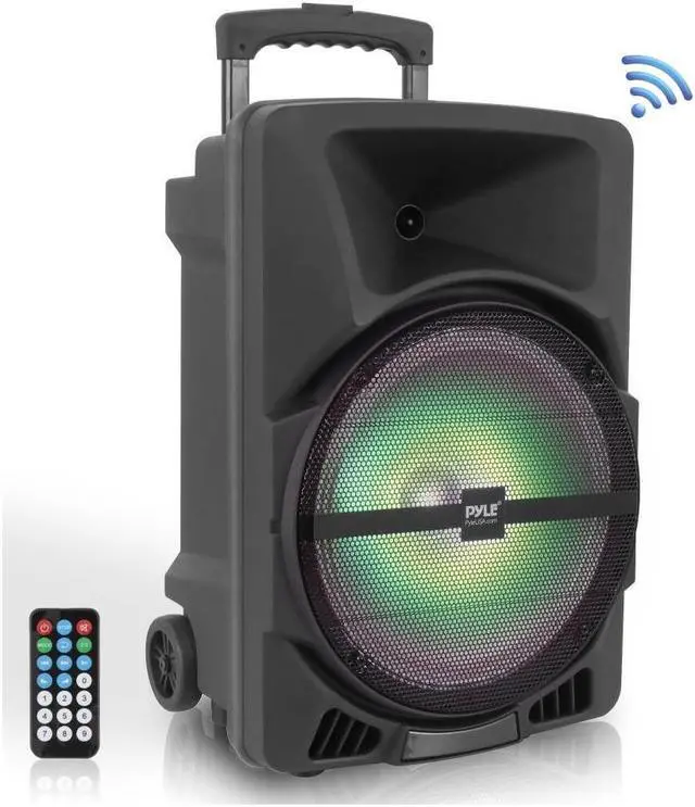 Alt view image 3 of 8 - pyle wireless portable pa speaker system  800w high powered bluetooth compatible indoor & outdoor dj sound stereo loudspeaker w/usb sd mp3 aux 3.5mm input, flashing party light & fm radiopphp1244b
