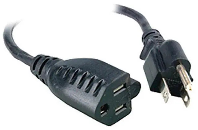 Main image of Comprehensive 15' Universal AC Power Extension, NEMA 5-15P to NEMA 5-15R, Black