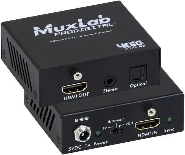 Alt view image 4 of 12 - MuxLab 500436 4K/60 HDMI to HDMI Extender with Audio Extraction w/2-Yr Warranty