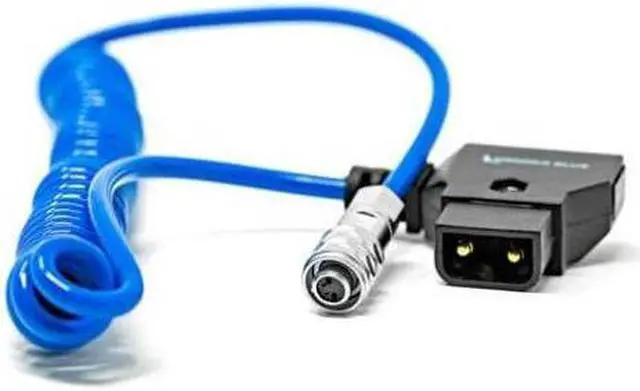 Main image of Kondor Blue Coiled D-Tap to BMPCC 4K/6K Power Cable, Blue #KB-WEIPUBM4KCOIL-FBM
