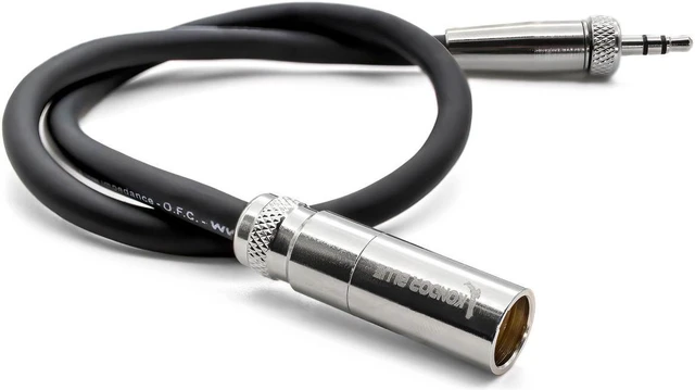 Alt view image 2 of 3 - Kondor Blue 12" Mini XLR to 3.5mm TRS Locking Screw Plug Audio Cable, Black