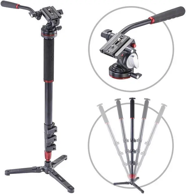 Main image of 3Pod Orbit 4 Section Aluminum Photo/Video Monopod with Fluid Base and Lightweight Fluid Video Head