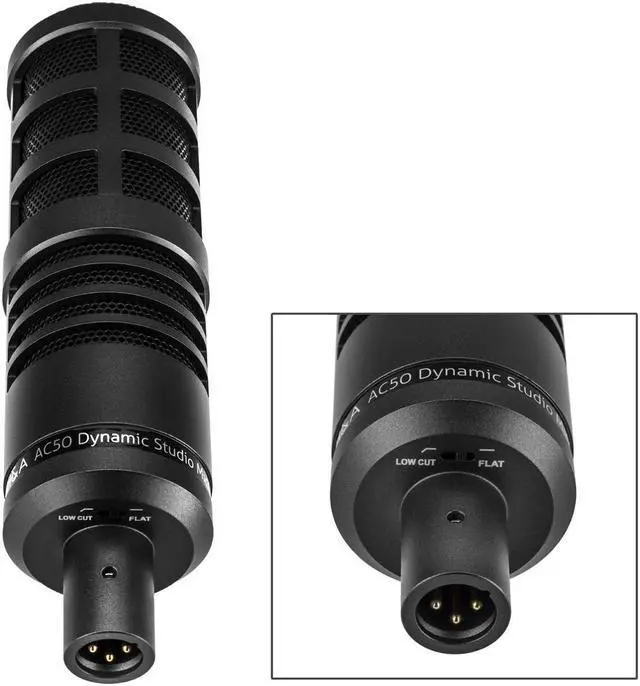 Alt view image 5 of 6 - H&A AC50 Cardioid Dynamic Studio Broadcast Microphone Bundle with Studio Monitor Headphones, Broadcast Arm with Springs and XLR Cable