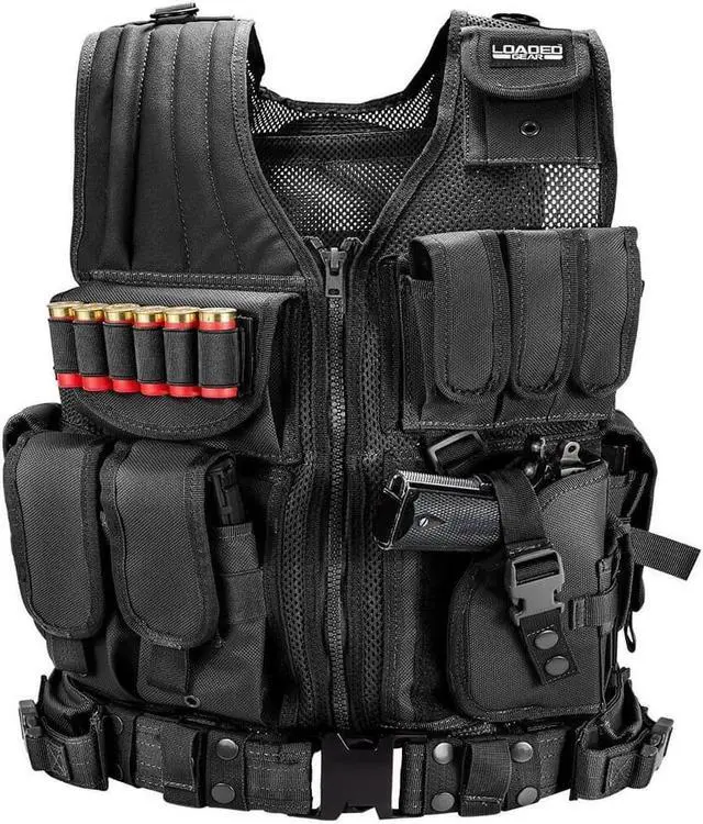 Alt view image 4 of 6 - BARSKA BI13196 Tactical Vest,Nylon,XL +,Black
