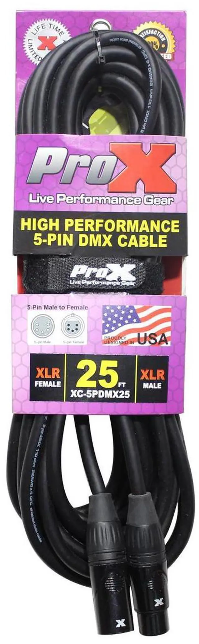 Alt view image 3 of 5 - ProX XC-5PDMX25 | 25\' 5-Pin DMX Cable