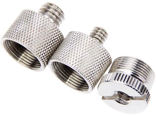 Alt view image 3 of 5 - CAMVATE 1/4"-20 F to 5/8"-27 M & 5/8"-27 F to 1/4"-20 M & Screw Adapter Set