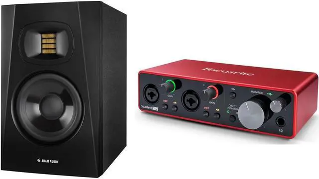 Main image of Adam 2x Audio Professional T5V 5" 70W 2-Way Active Monitor W/Focusrite Interface