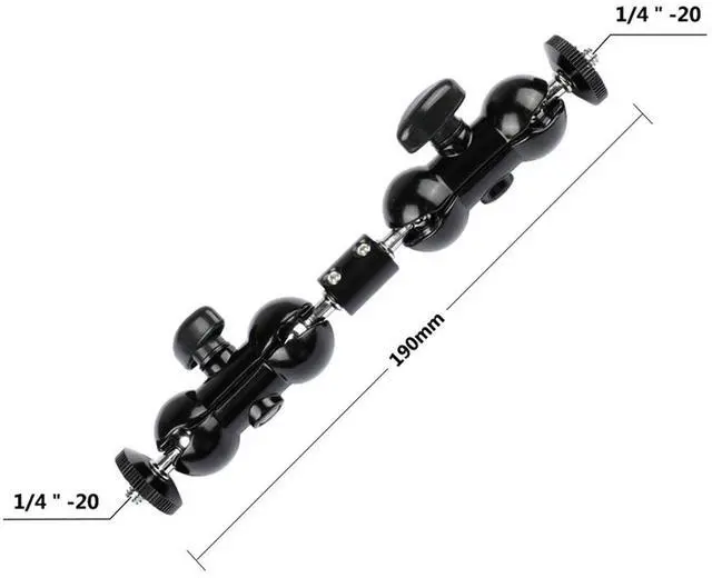 Alt view image 3 of 5 - CAMVATE 7.5" 360 Degree Extension Arm with Ball Head Mounts for Camera Monitor LED Light, Black Knobs