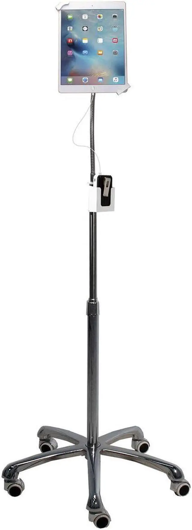 Alt view image 9 of 13 - CTA Digital Digital Heavy-Duty Security Gooseneck Floor Stand-iPad/Tab (PAD-SHFS) CTAPADSHFS