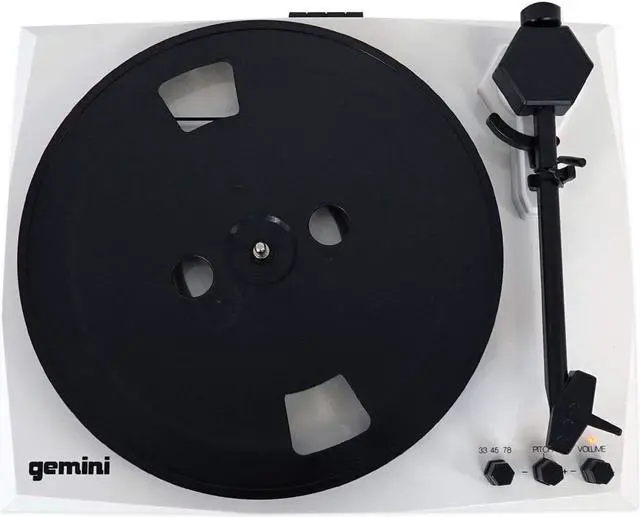 Alt view image 4 of 9 - Gemini TT-900BW TT-900B Vinyl Record Player Turntable with Bluetooth and Dual Stereo Speakers (White)