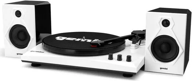 Alt view image 2 of 9 - Gemini TT-900BW TT-900B Vinyl Record Player Turntable with Bluetooth and Dual Stereo Speakers (White)
