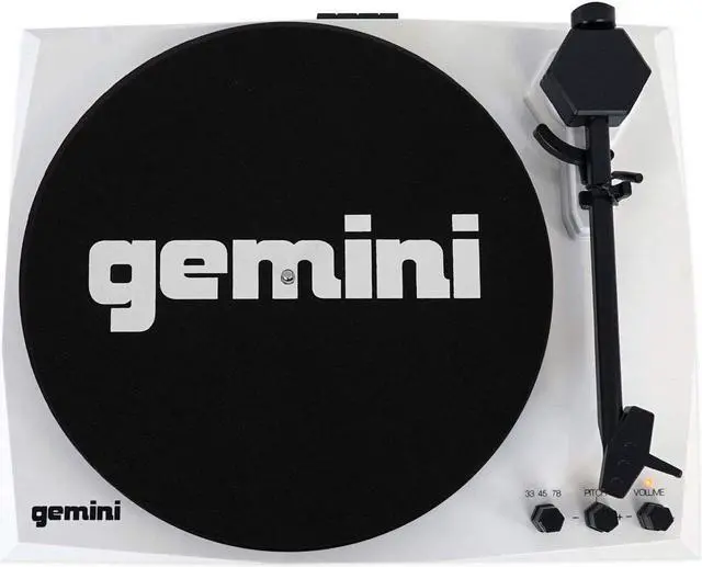 Alt view image 3 of 9 - Gemini TT-900BW TT-900B Vinyl Record Player Turntable with Bluetooth and Dual Stereo Speakers (White)